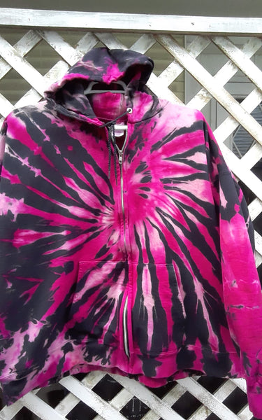 Pink and black discount tie dye sweatshirt