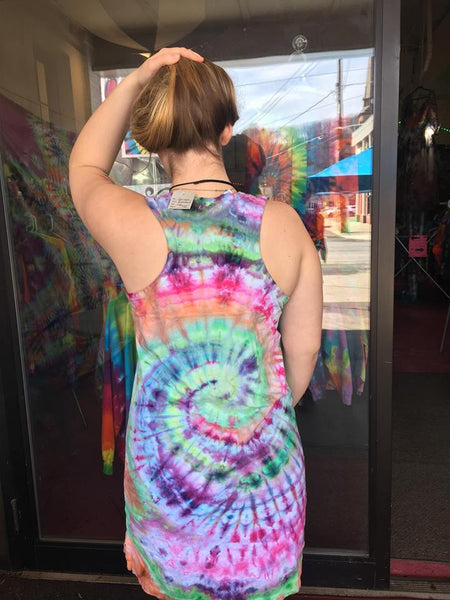 Tie-Dye Racerback Tank Dress