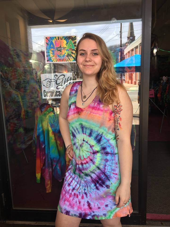 tie dye tank dress cotton Wholesale Girl's Rainbow Spiral Tie-Dye Tank Dress (Ages: 4, 6, 8, 10, 12)